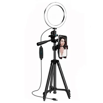 

16Cm Stepless Dimmable Ring Light With Tripod Stand Cell Phone Holder LED Selfie Light For Live Stream Beauty Makeup 319#2