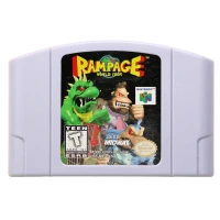 Rampage World Tour 64 бит карточная игра экшн-приключение 2 видео игровая консоль карты Английская литература американской версии для nintendo - Цвет: Rampage World Tour