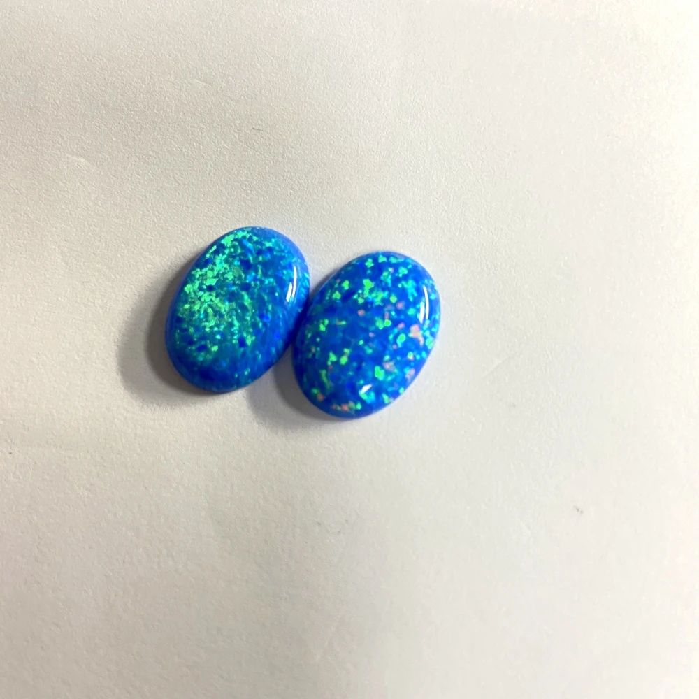 Lab Created Opal gemstone OP05 Oval 18x13mm Dark Blue fire Opal flatback cabochon beads stone for ring making Lab Created Opal gemstone OP05 Oval 18x13mm Dark Blue fire Opal flatback cabochon beads stone for ring making