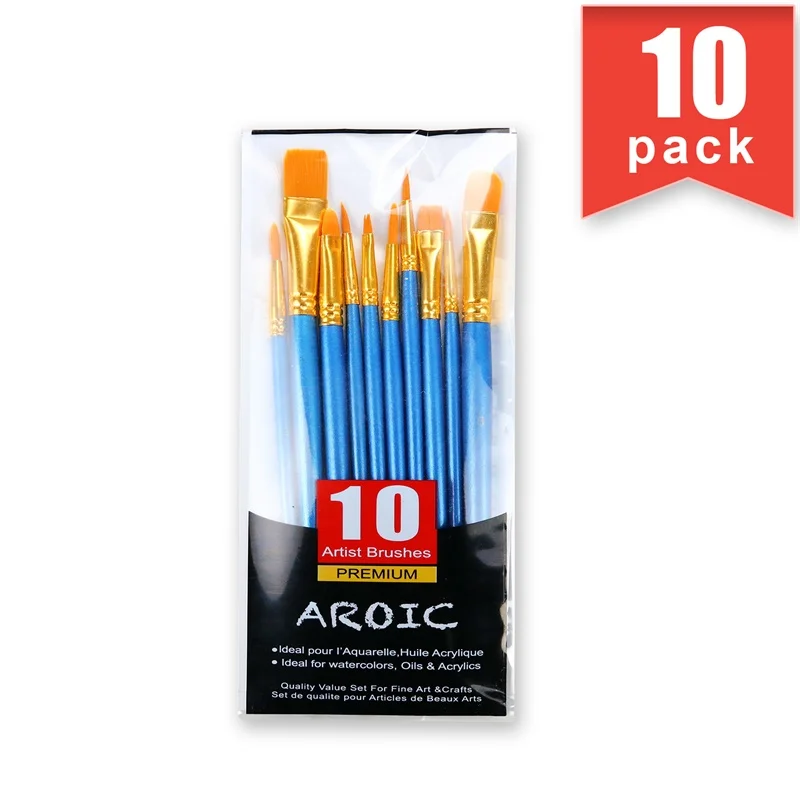 Painting Brush Set, 1-10 Packs /10Pieces, Nylon Brush Head, Suitable for Oil and Watercolor, Perfect Suit of Art oil Painting - Цвет: brush-10