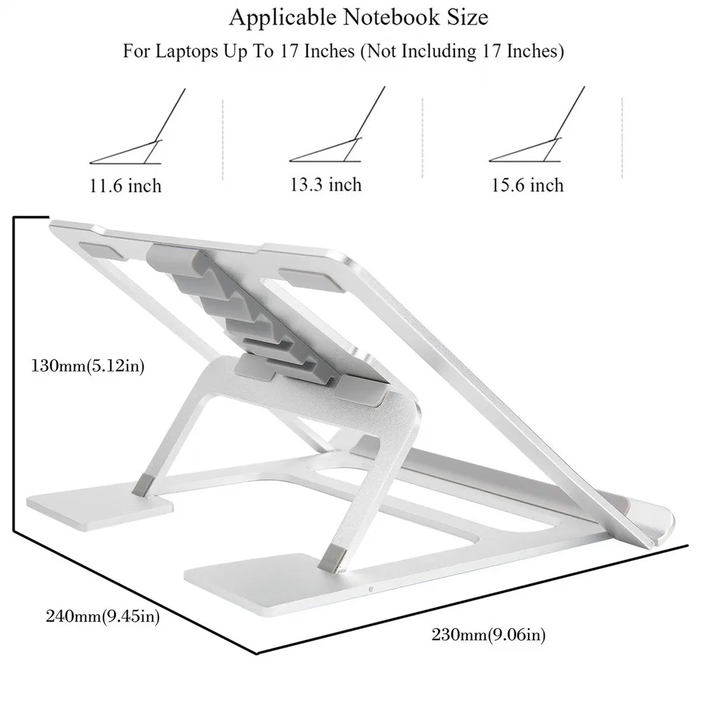 Алюминиевый сплав держатель для охлаждения ноутбука Регулируемая Настольная Эргономика повышение поддержки ноутбука для MacBook Air Pro Stand 10-17 дюймов