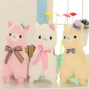 

Kawaii Alpacasso Wears a Hat and Tie Alpaca Dolls Grass Mud Horse Plush Toys Stuffed Animals Super Soft and Have Good Quality