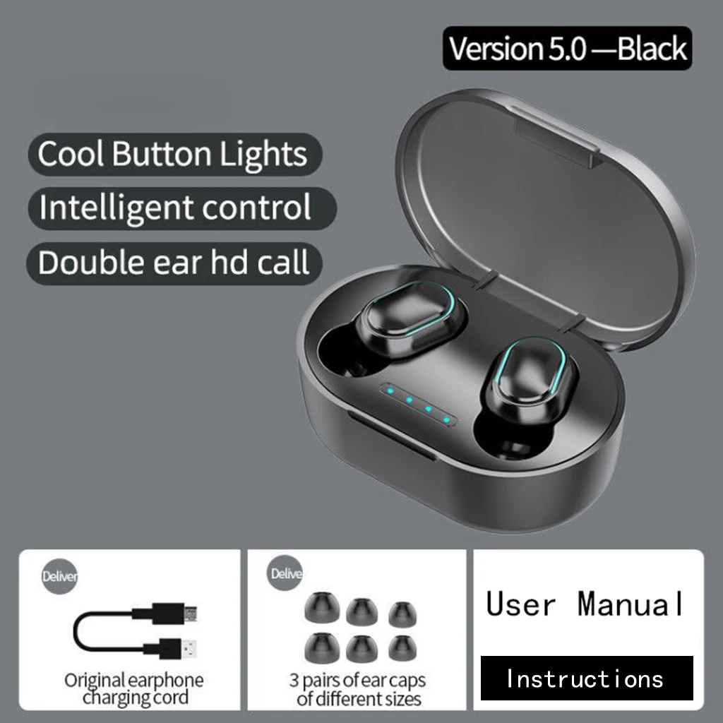 A7S Wireless TWS In-Ear Mini Bluetooth 5.0 Earphone without Digital Display