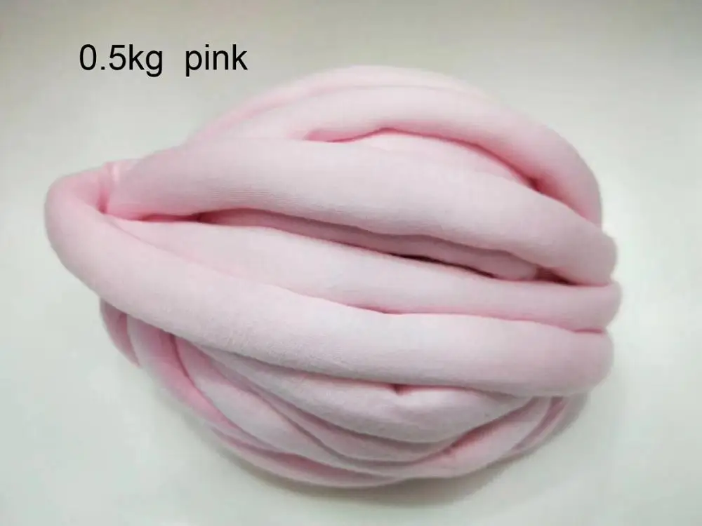 500 г толстая супер объемная пряжа для ручная вязка крючком, мягкая большая хлопковая пряжа для рукоделия, прядильная пряжа для одеяла - Цвет: pink 0.5kg