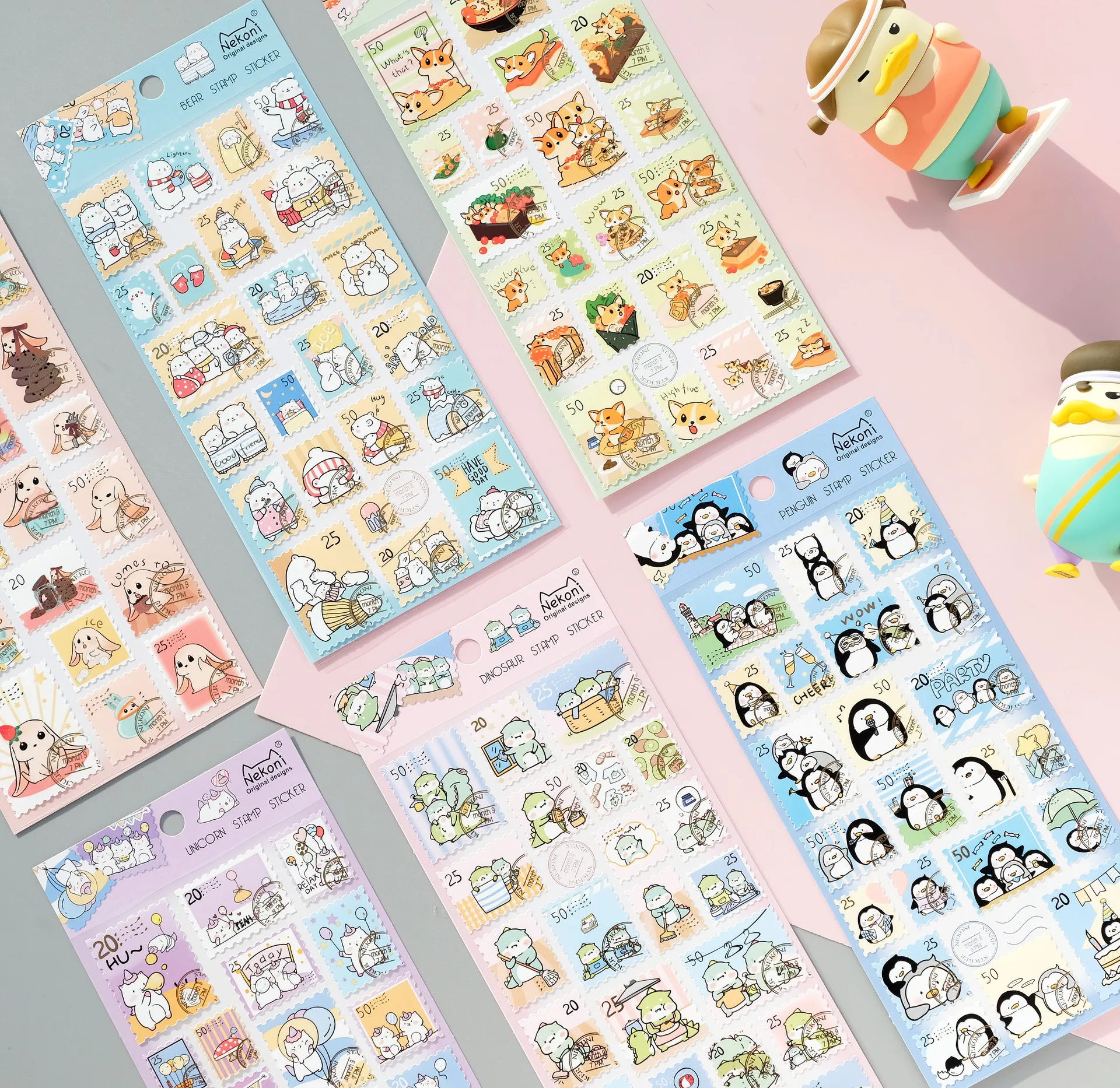 Корейский импортный бренд Nekoni штамп стиль Kawaii наклейка в форме животных