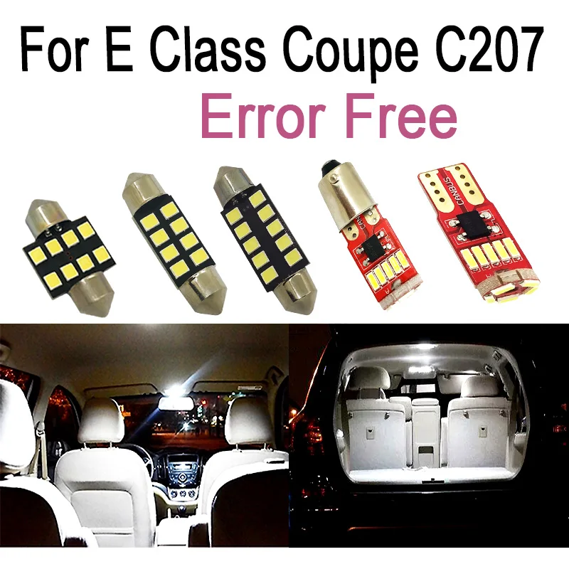 

White LED plate bulb + LED interior dome mirror light For Mercedes E class Coupe C207 E200 E250 E300 E350 E400 E500 E550 (09-16)