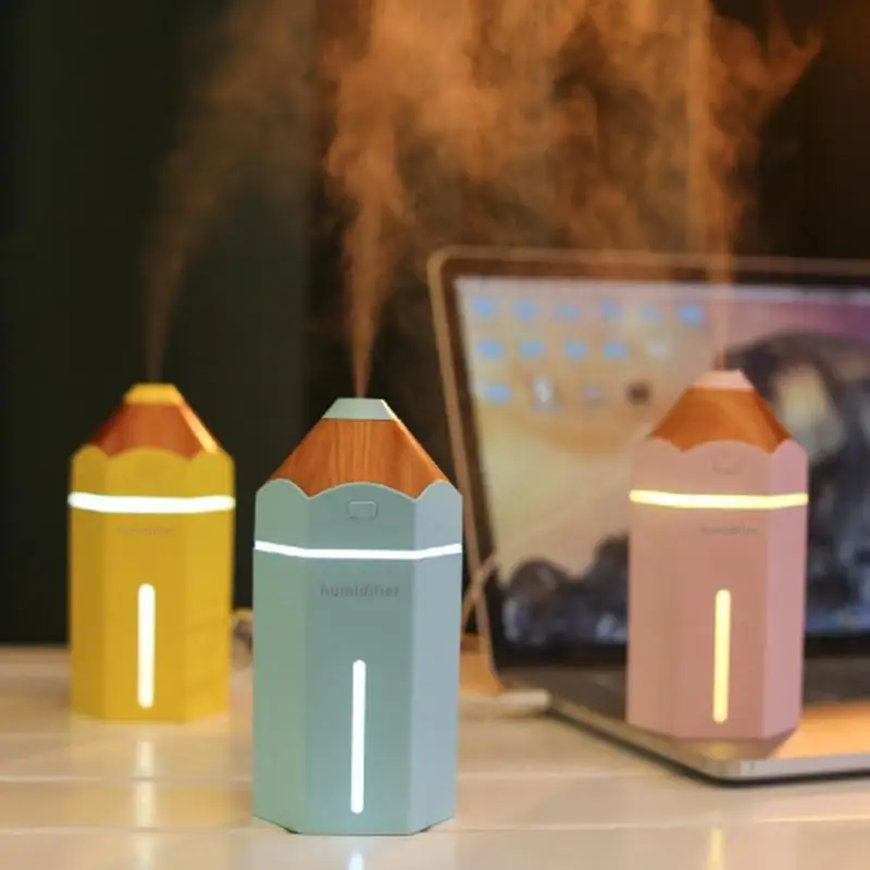 

Mini Portable Cute USB Pencil Car Home Air Humidifier Purifier Mini Portable Size Large Capacity 2 Modes Lamp Atomizer Gift