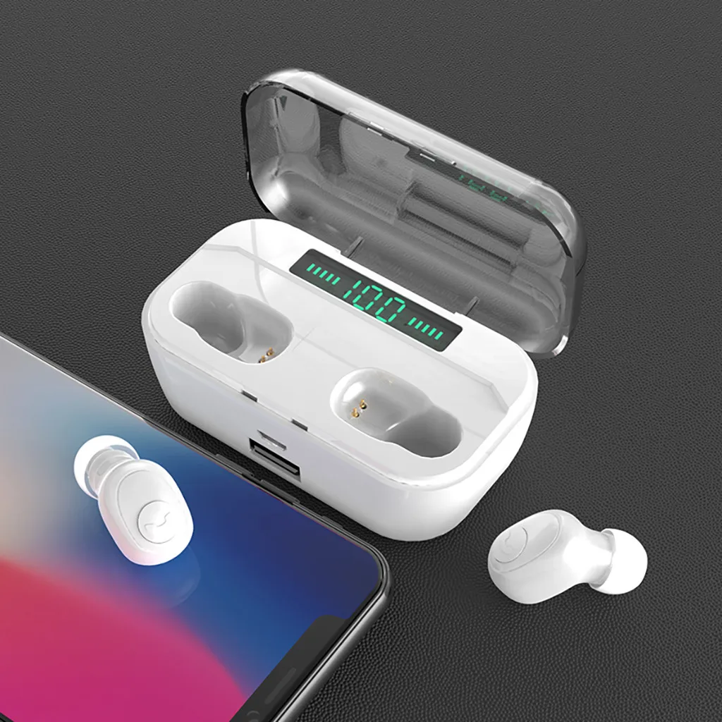 Mosunx наушники-вкладыши TWS Bluetooth V5.0 earbudss спортивные Беспроводной гарнитура 3D стерео мини-наушники-вкладыши двойные микрофоны с зарядным Boxa