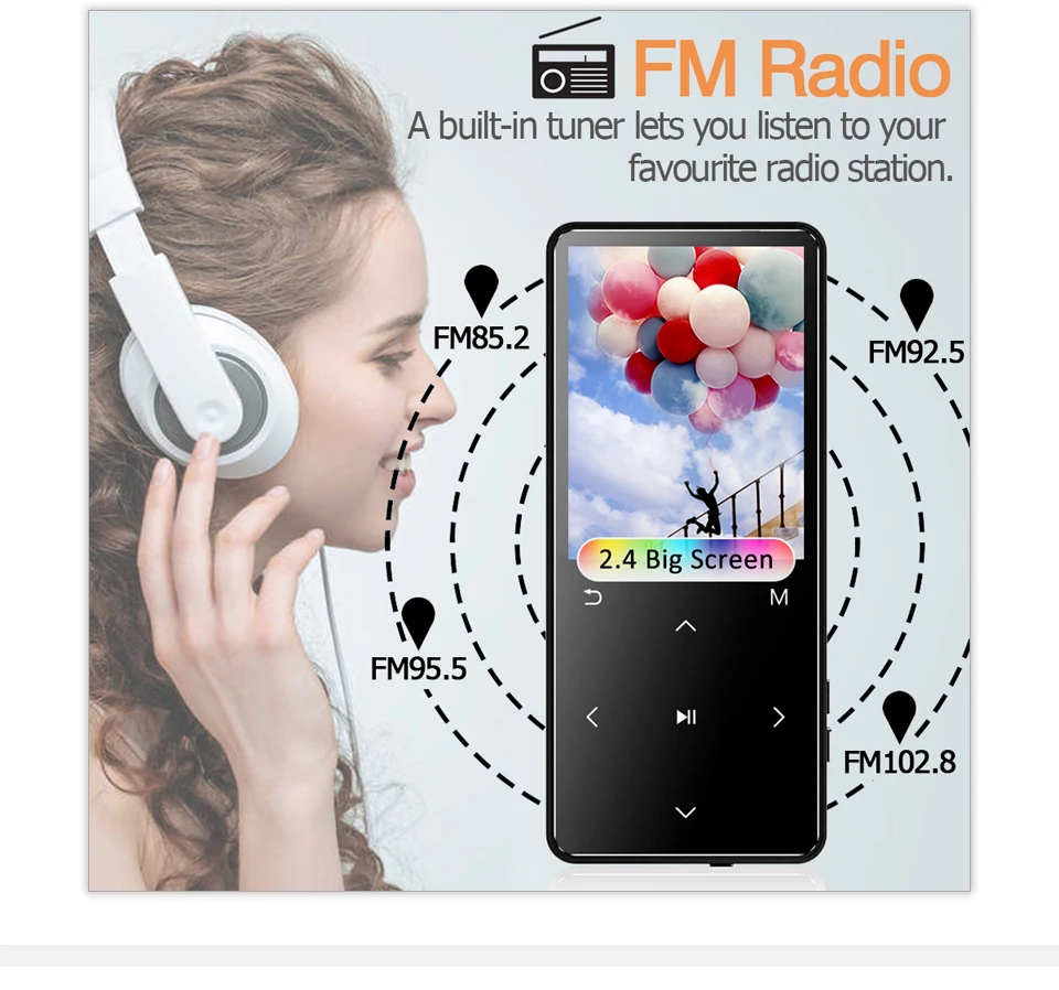 Редант MP3 с Bluetooth и Динамик сенсорных клавиш 2," Экран Hi-Fi плеер Walkman MP 3 Flac музыкальный плеер для детей 8/16/20/32/40 ГБ