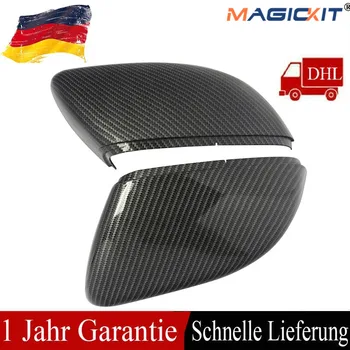 

MagicKit Left/Right Carbon Fiber Look Wing Door Mirror Cover Cap Rearview For VW Golf MK6 GTI 10-13 Touran 09-15 shipped from UK