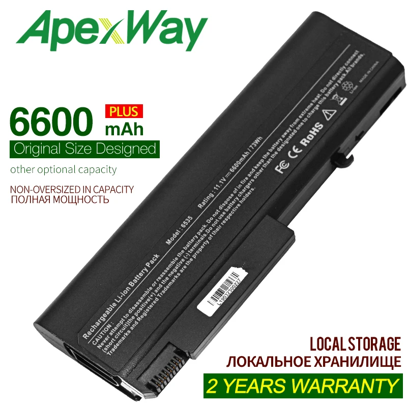 ApexWay 6600 мАч аккумулятор для ноутбука Hp EliteBook 6550b 6555b 6440b 6445b 6450b 6930p 8440 8440w 6540b 6545b AT908AA AU213AA