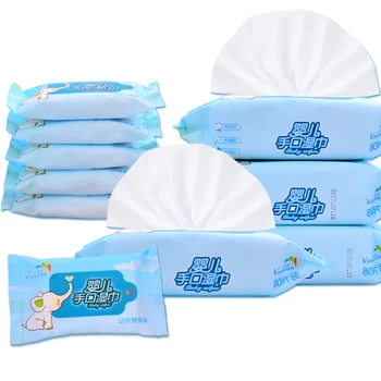 

10pcs/bag Disposable Non-Woven Wet Wipes Baby Kids Adult Portable Hand Cleaning Paper Tissue Wet Wipes Handkerchief