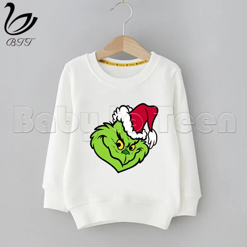 Grinch/Детские толстовки с капюшоном и забавным принтом; толстовки с капюшоном для мальчиков; Детский свитер; повседневные толстовки; осенне-зимняя толстовка с капюшоном
