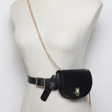 Поясная Сумка для женщин, круглая поясная сумка, женская сумка из искусственной кожи, модная поясная сумка с цепочкой, сумка-кошелек для женщин и девочек, карман для монет