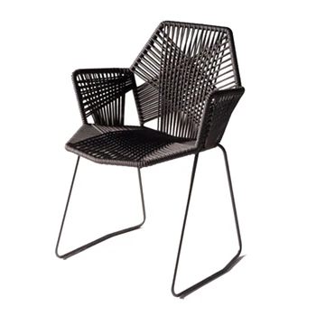 

M8 Single Chair Nordic Modern Minimalist Home Balcony Outdoor Patio Table and Chairs Leisure Wicker Chair Metal Chair