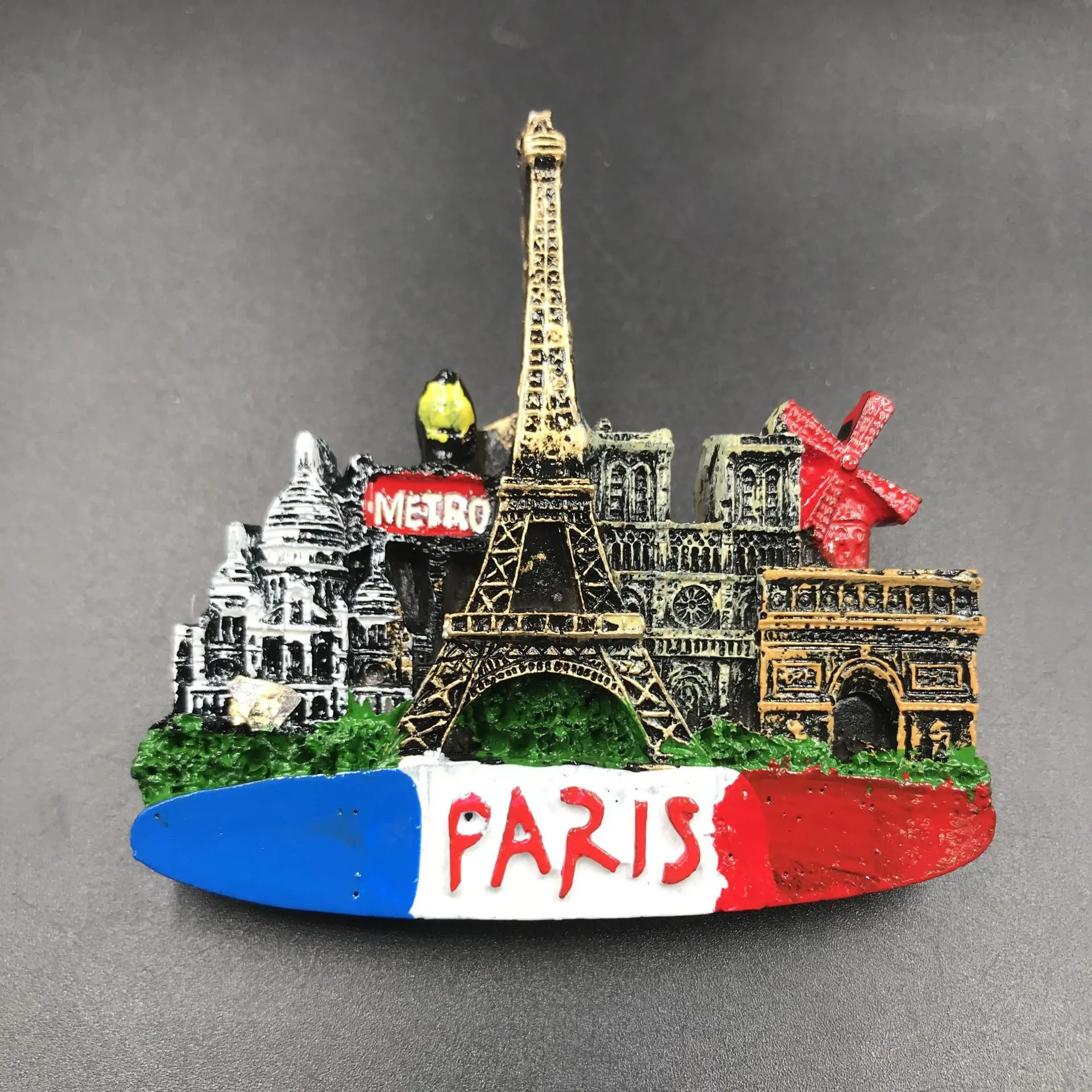 B Франция Париж EiffelTower смолы холодильник наклейки 3D Сувенирный плоский магнит на холодильник магниты на холодильник наклейки для украшения дома - Цвет: B