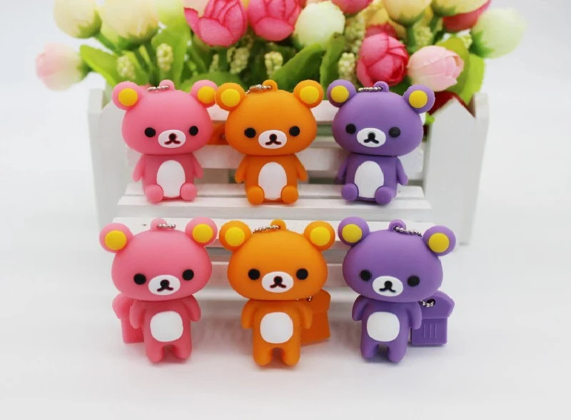 New bear rilakkuma style usb2 0 pen drive 32gb 64gb 128gb portable mini waterproof usb flash 5