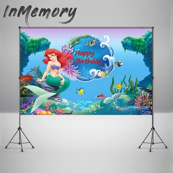 

InMemory Photography Backdrop Under the Sea Ariel Princess Little Mermaid Rocks Corals Custom Photo Studio Background Photocall