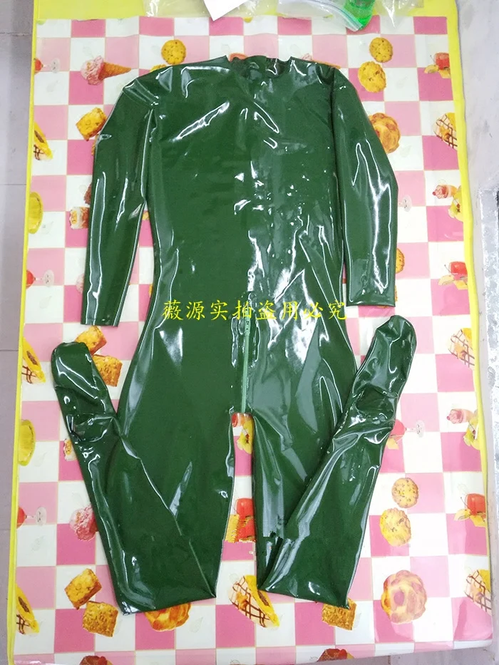 Handmade-Transparent-Brown-Men-Latex-Catsuit-Rubber-Bodysuits-Socks-with-Back-Crotch-Zipper-10