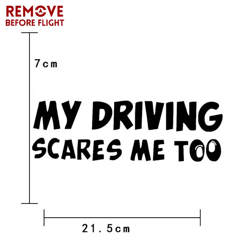 Funny My Driving Scares Me Too Car Window Vinyl Decal Letters Car Sticker Windshield Truck Bumper Laptop Art Wall JDM Joke