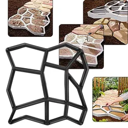 DIY Paving Mould Home Garden Floor Road Concrete Stepping Driveway Stone Path Mold Patio Maker Black Plastic Making