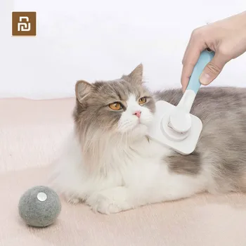 

Youpin Pet Hair Comb One-button Cleaning Comfortable Grip 135 Degree Round Head Needle Preventing Flying Hair