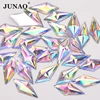 JUNAO 40pcs 10*22mm Crystal AB Flatback Rhinestone Resin Crystal Applique Rhombus Fancy Strass Non Sewn Stones Dress Crafts ► Photo 1/6