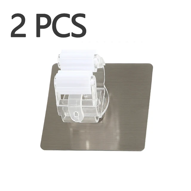2/4pcs Adhesive Multi-Purpose Hooks Wall Mounted Mop Organizer Holder RackBrush Broom Hanger Hook Kitchen bathroom Strong Hooks White 2pcs