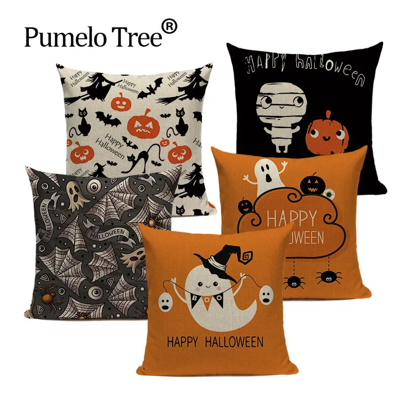 

Merry Halloween Trick or Treat Happy Halloween Demon Creative Festival Decor Home Adult Birthday Decoration Bed Cushion Cover