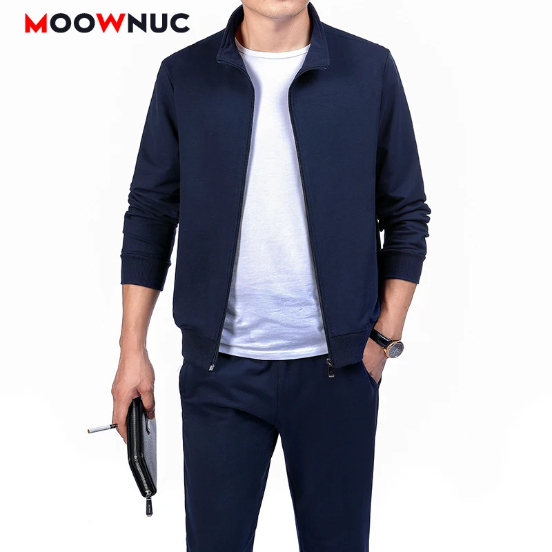 Mens Set Hoodies Clothing Spring Two-Piece-Suit Youth Pant Jogger Casual New Thick Male