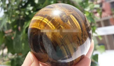 326 208 г красивый натуральный Золотой Тигровый Глаз Хрустальный шар Сфера