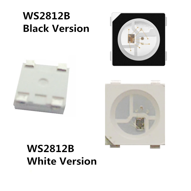 1000 шт. WS2812B лампы с шариками 5050 RGB SMD черная/белая версия WS2812 индивидуально