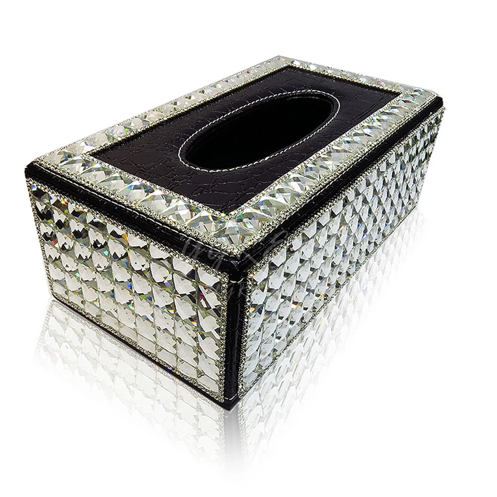 Прямоугольная коробка для салфеток декоративный держатель готовые Bling Хрустальные коробки для салфеток в автомобиле и дома