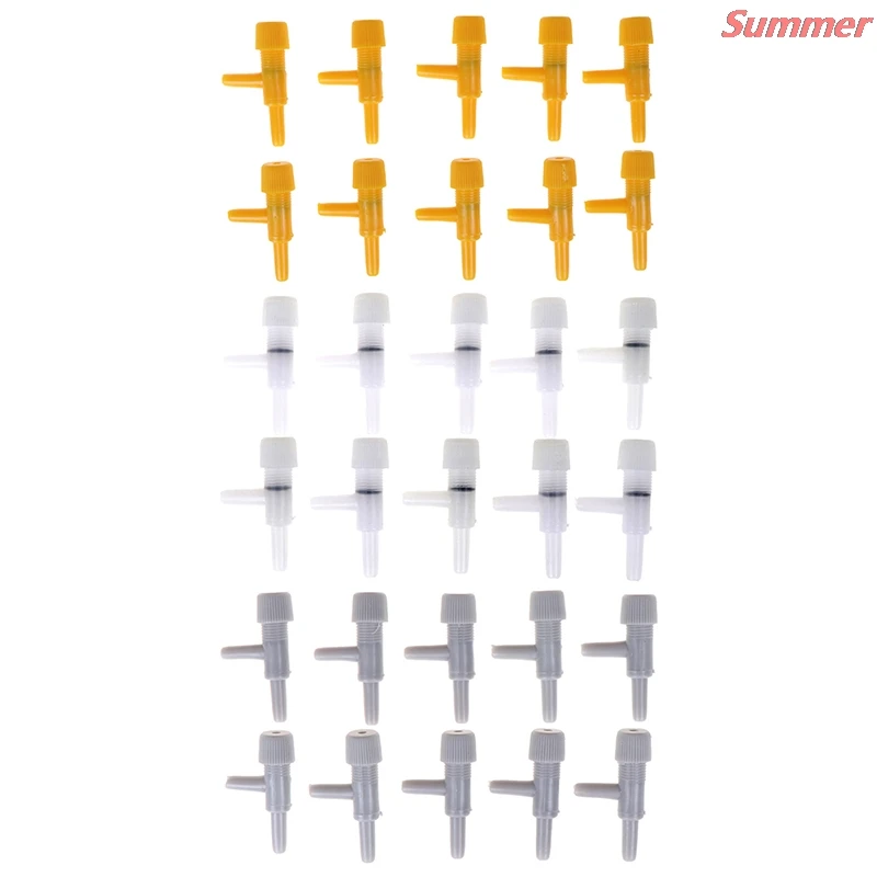 10Pcs 3Colors Aquarium Air Line Tubing Fish Tank Oxygen Air Pump Volume Flow Control Valve High Quality