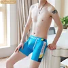 4 Pcs/Lot Men's Long Boxers New Mesh Underwear Cool And Breathable Large Size Anti Abrasion Leg Sports Shorts Newly Launched 4
