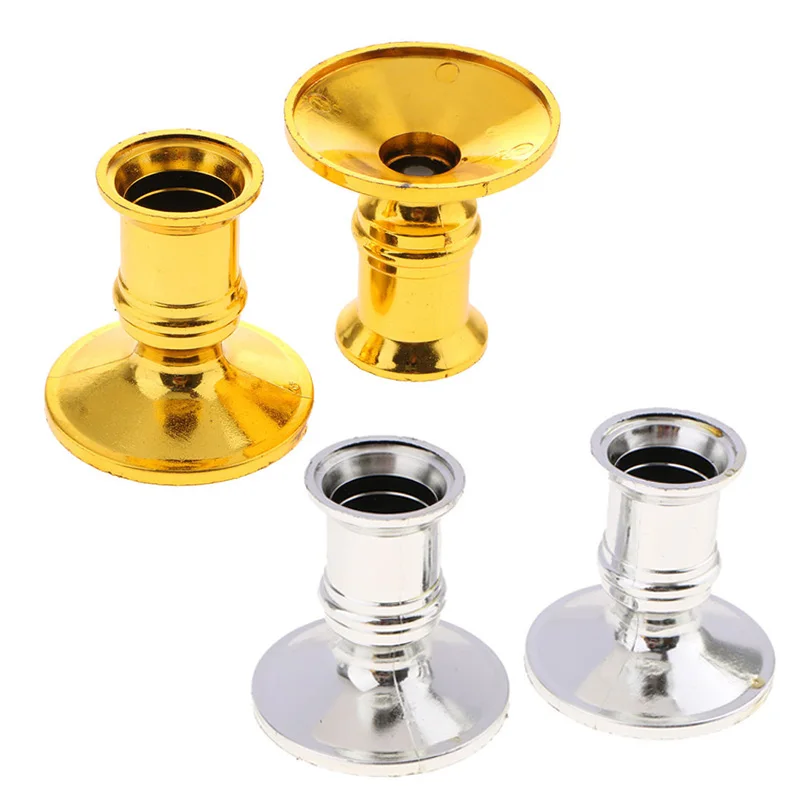 

2 Pair Of Plastic Candle Holders Household Display Home Christmas Party Decoration Centerpiece Accessories