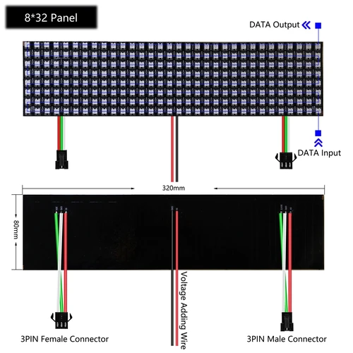 WS2812B LED 디지털 유연한 개별적으로 주소 지정이 가능한 패널 픽셀 화면, SP110E (블루투스 픽셀 컨트롤러) 키트 5