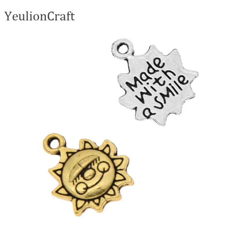 YeulionCraft 50 шт./лот солнце Сделано с улыбкой метки одежды для Diy ручной работы сумки для изготовления принадлежностей