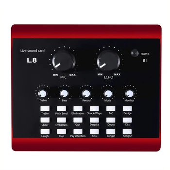 

Live Sound Card, Voice Changer Device for PS5//Phone/iPad/Computer,Sound Card with Multiple Funny Sound Effect (L8)