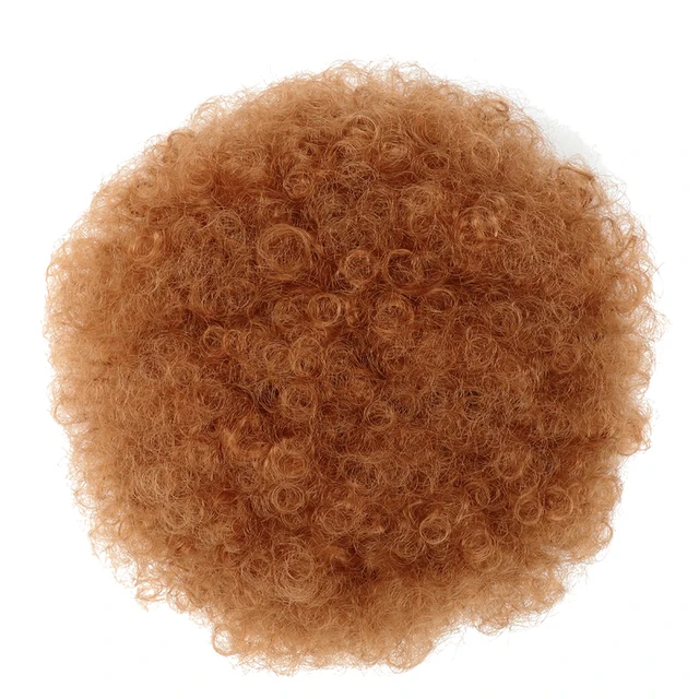2PCS Short Afro Hair Bun Puff Synthetic Kinky Curly Chignon Hairpiece For Women Drawstring Ponytail Updo Hair Extensions Q9 30