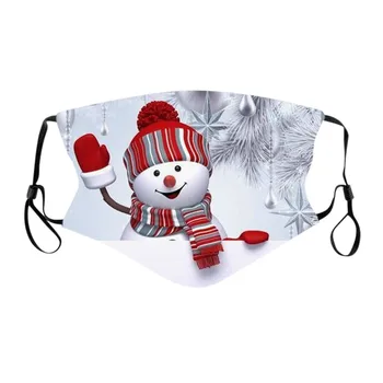 

2020 New Adult Outdoor Cute Cartoon Christmas Printing Adjustable Rope Washable masque tissus lavable Large in Stock Send Fast