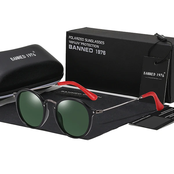 black green TR90 поляризованные мужские солнцезащитные очки из нержавеющей стали, женские солнцезащитные очки для отдыха, модные брендовые Дизайнерские мужские солнцезащитные очки для вождения - Цвет линз: black green