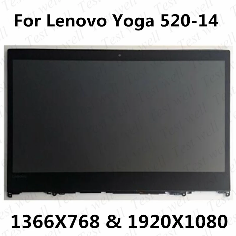 

Оригинальный ЖК-экран 14 дюймов для Lenovo Yoga 520-14 80X8 Yoga 520-14IKB, сенсорный дигитайзер, панель в сборе 1366X768 или 1920X1080