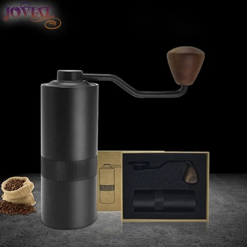

Manual Coffee Grinder Coffee Beans Portable Gift Box Matte Black 15g Capacity Diamond Rocker Point Type Thickness Regulator
