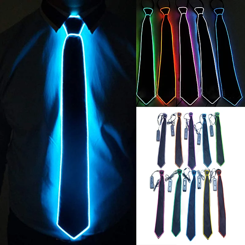 

LED Light EL Tie for Christmas Halloween New Years Music Festival Rave Party Stage Performance LED Light EL Tie AA Batteries D30