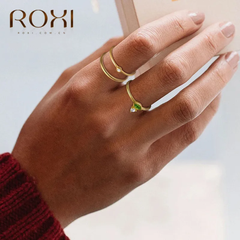 ROXI, 925 пробы, серебро, белый циркон, обручальные кольца для женщин, минималистичные тонкие кольца, изящное, кубический цирконий, круглое кольцо, пара, подарки