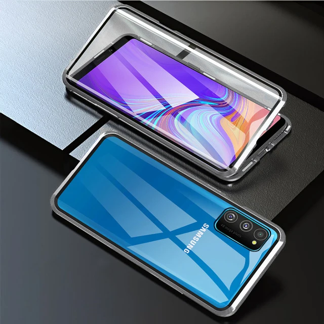 360 ° двусторонний чехол из закаленного стекла с магнитной застежкой для samsung a70 чехол для samsung a50s a50 a30 a20 m30s coque fundas - Цвет: Sliver