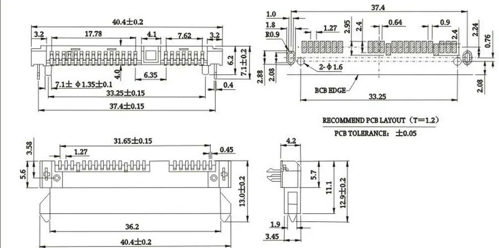 5 шт. Sata 7+ 15 Pin 22 Pin SMT SMD Тип Женский адаптер гнездового соединителя H = 4,2 мм