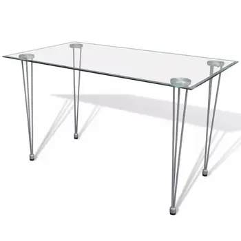 

vidaXL Dining Table with Glass Top Transparent