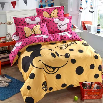 

Disney Lovely Pink Minnie Mouse Bedding Set Duvet Qulit Cover Flat Sheet Pillowcases for Girls Boys Christmas Gift